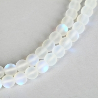 Бусины из натурального камня &laquo;Кошачий глаз&raquo;, набор 46 шт., размер 1 шт. &mdash; 8 мм, матовый белый