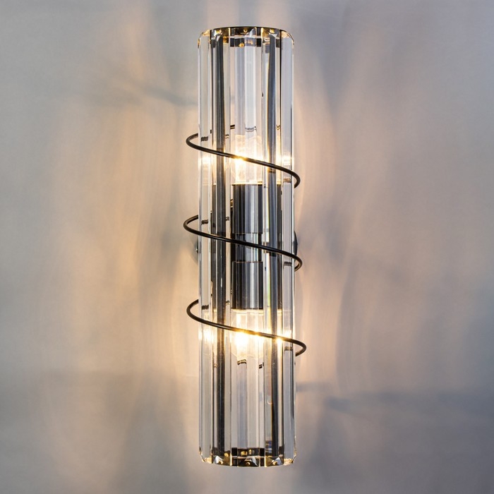 Бра "Кристас" 2хЕ27 40Вт черный 14х12х40см