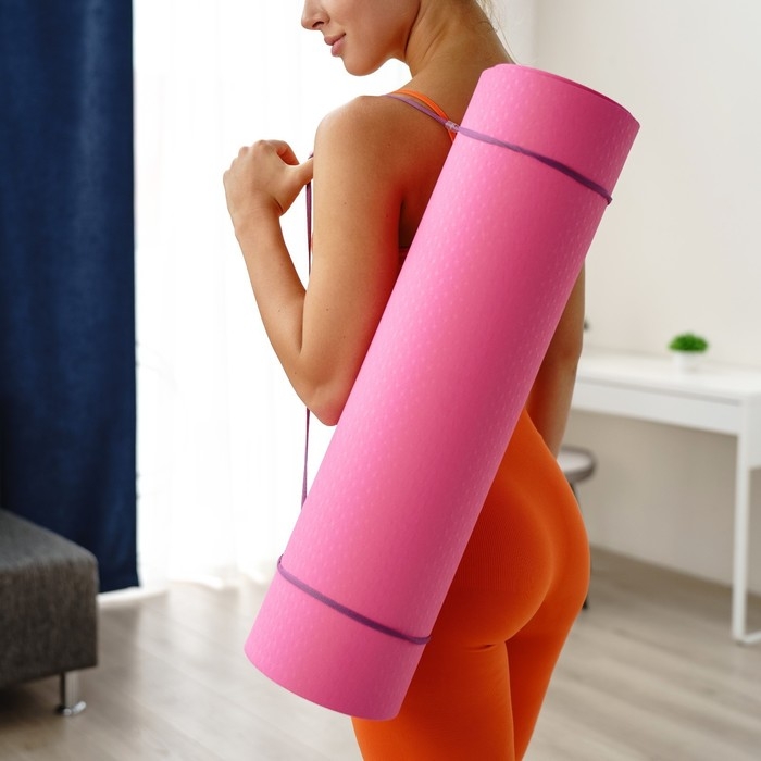 Коврик для йоги Sangh, 183&times;61&times;0,8 см, цвет розовый