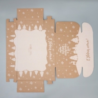 Коробка новогодняя складная &laquo;Снежный город&raquo;, бурый, 27 х 21 х 9 см, Новый год