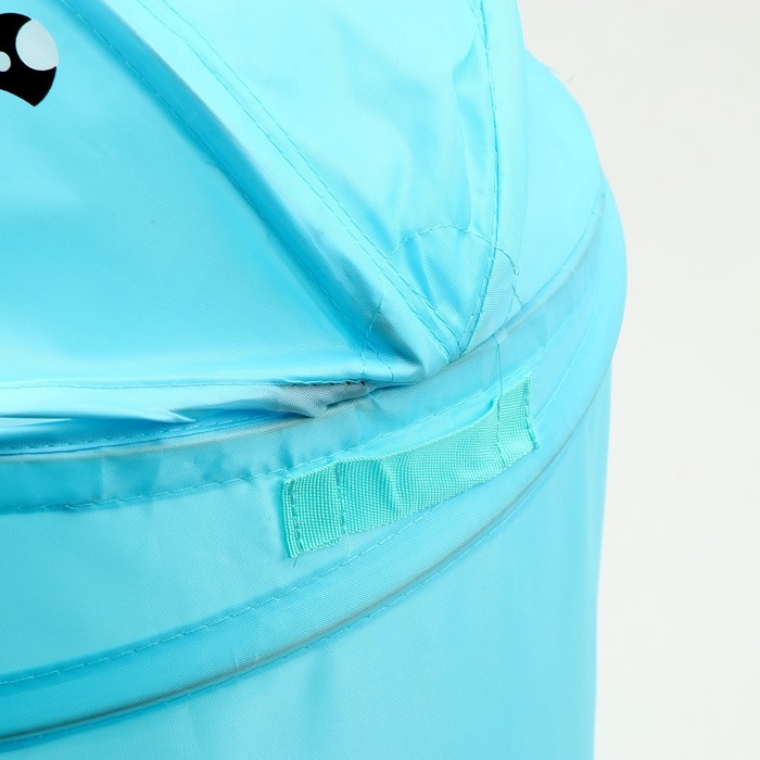 Корзина для хранения игрушек &laquo;Акула&raquo; с ручками и крышкой, 55 х 33 х 33 см, голубая