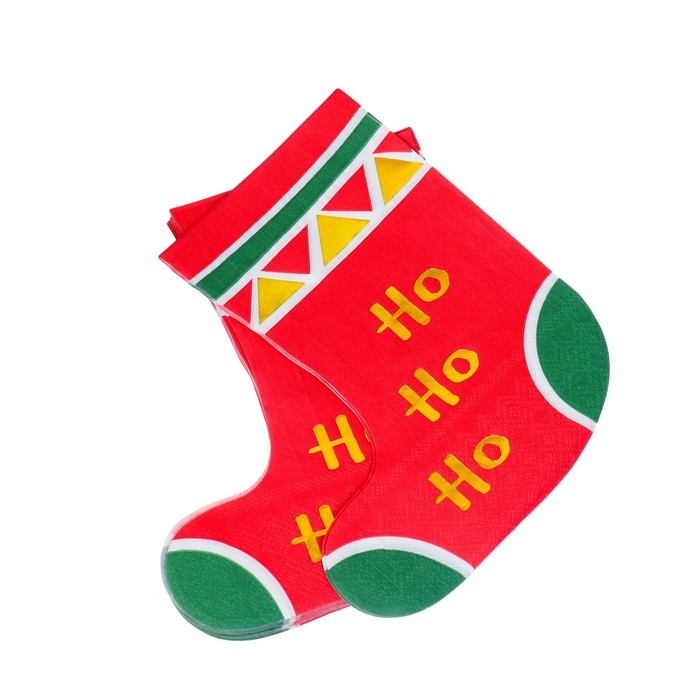 Новогодние салфетки бумажные «Сапожок», 2 слоя, 20 шт. Новогодние салфетки бумажные «Сапожок», 2 слоя, 20 шт.