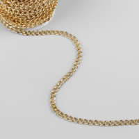 Цепочка для сумки, железная, 5,5 × 7,5 мм, 10 ± 0,5 м, цвет золотой Цепочка для сумки, железная, 5,5 × 7,5 мм, 10 ± 0,5 м, цвет золотой