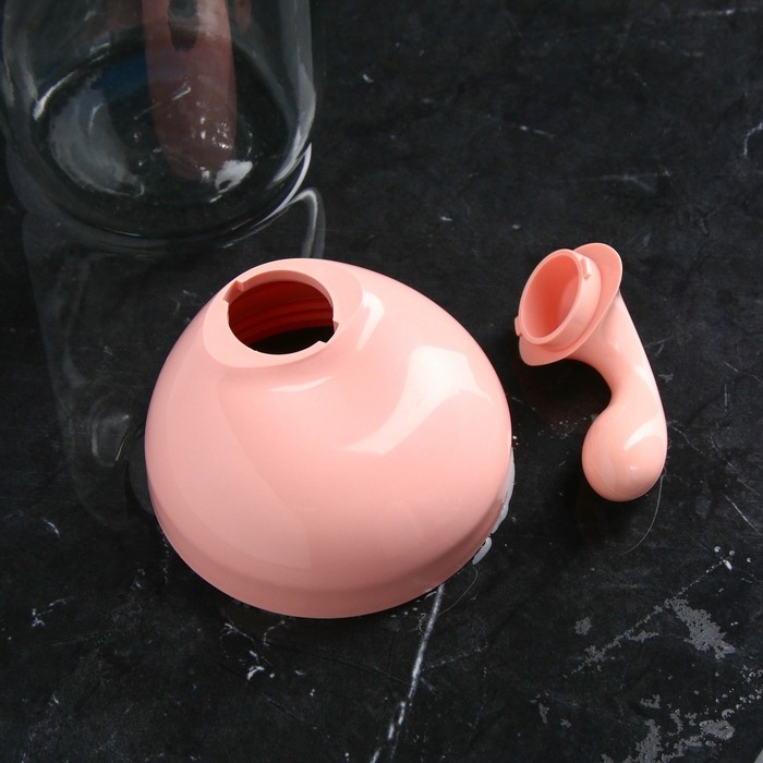 Банка для сыпучих продуктов &laquo;Аксис&raquo;, 500 мл, стеклянная, розовая крышка, Иран