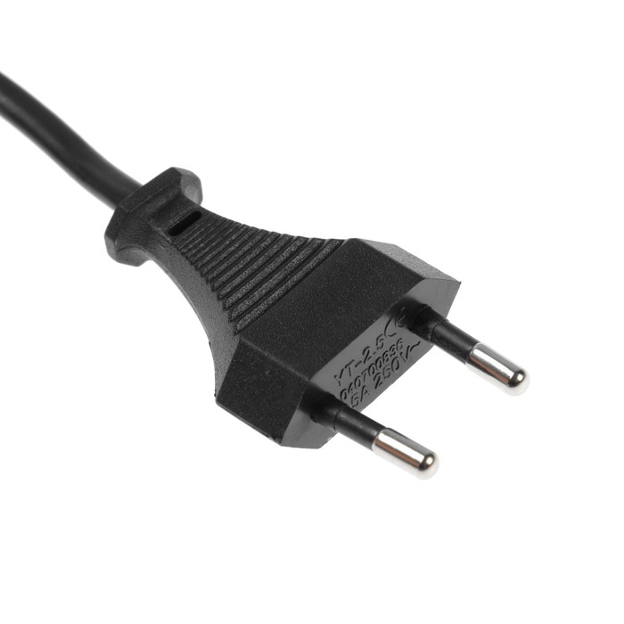 Шнур сетевой с вилкой, 1,5 м, ШВВП 2 х 0.5 мм2, черный Шнур сетевой с вилкой, 1,5 м, ШВВП 2 х 0.5 мм2, черный