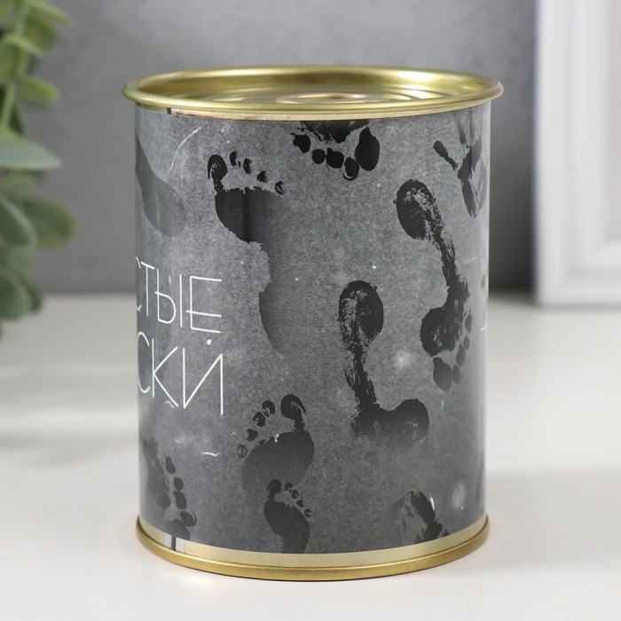 Носки в банке "Чистые носки" (внутри носки мужские, цвет чёрный)