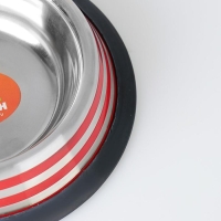 Миска с нескользящим основанием с цветными полосками, 230 мл, красная Миска с нескользящим основанием с цветными полосками, 230 мл, красная