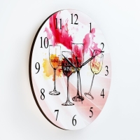 Часы настенные интерьерные "Бокалы", d-23.5 см Часы настенные интерьерные "Бокалы", d-23.5 см
