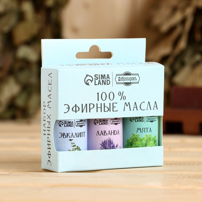 Набор эфирных масел 3 шт Набор эфирных масел 3 шт "Лаванда, Эвкалипт, Мята" по 15 мл