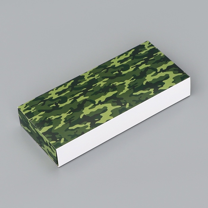 Коробка складная для 10 конфет Коробка складная для 10 конфет "23 Февраля", 9,8 х 22 х 3,5 см. Кондитерская упаковка