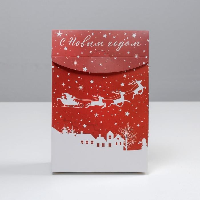 Коробка подарочная новогодняя складная &laquo;С Новым годом&raquo;, 15 х 7 х 22 см, Новый год