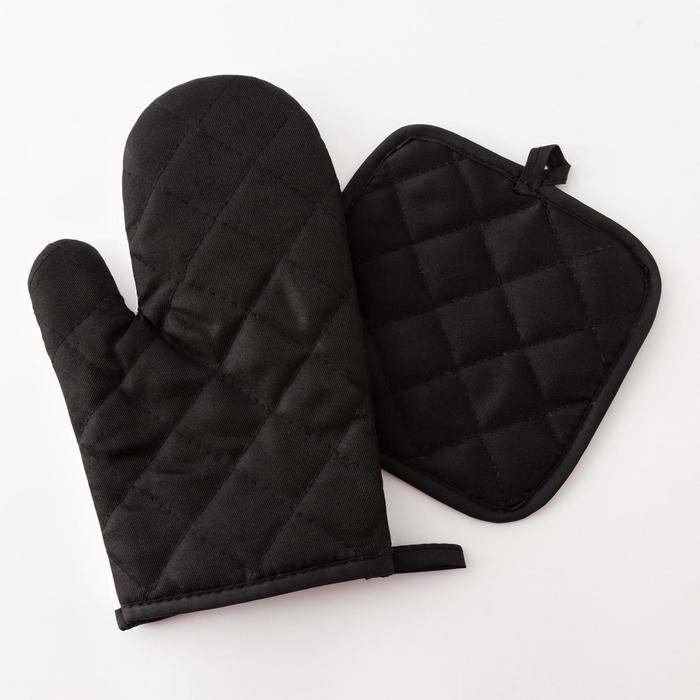 Кухонный набор (2 предмета) Доляна Mr right, прихватка 17х17 см, рукавичка 26х16 см, 100% п/э Кухонный набор (2 предмета) Доляна Mr right, прихватка 17х17 см, рукавичка 26х16 см, 100% п/э