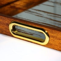 Поднос пластиковый прямоугольный с зеркалом &laquo;Штрихи&raquo;, 37 х 37 х 4,5 см сервировочный