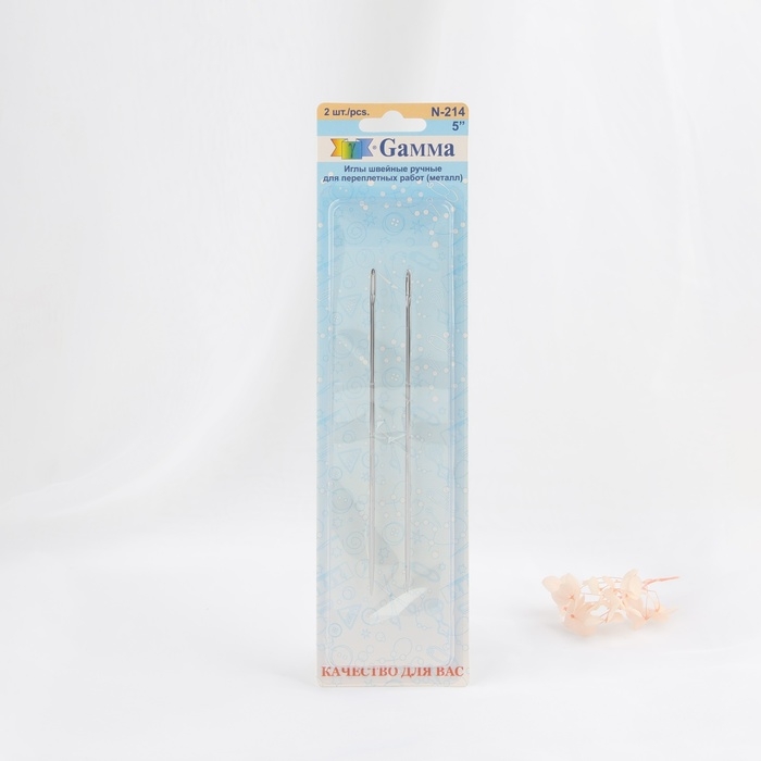 Иглы для переплётных работ, d = 1,83 мм, 12,5 см, 2 шт, N-214 Иглы для переплётных работ, d = 1,83 мм, 12,5 см, 2 шт, N-214
