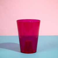 Горшок для орхидей, 1,2 л, 12,5 &times; 16,6 см, пластик, прозрачно-малиновый