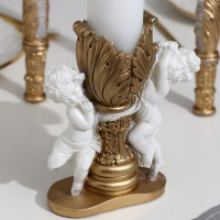 Свеча фигурная свадебная "Два ангела", 29,5х15 см, бело-золотая, 48 ч, домашний очаг Свеча фигурная свадебная "Два ангела", 29,5х15 см, бело-золотая, 48 ч, домашний очаг