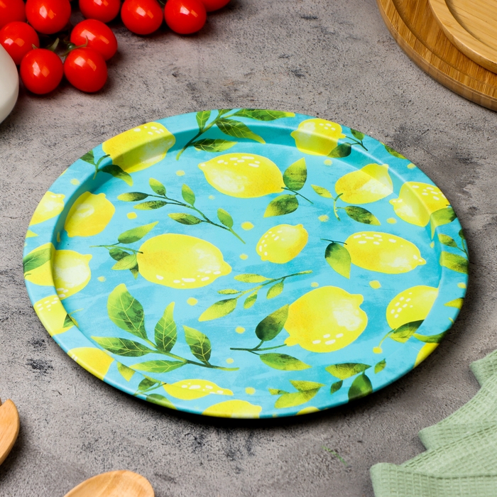 Поднос &laquo;Лимоны&raquo;, 28 х 1,6 х 0,32 см, металл