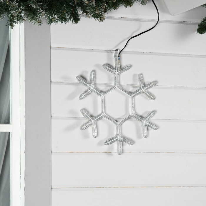 Светодиодная фигура «Снежинка», 39 см, дюралайт, 72 LED, 220 В, мерцание, свечение синий/белый Светодиодная фигура «Снежинка», 39 см, дюралайт, 72 LED, 220 В, мерцание, свечение синий/белый