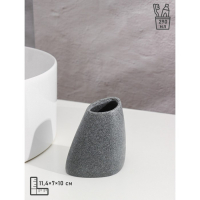 Набор аксессуаров для ванной комнаты &laquo;Прибой&raquo;, 4 предмета (дозатор 200 мл, мыльница, 2 стакана), цвет серый