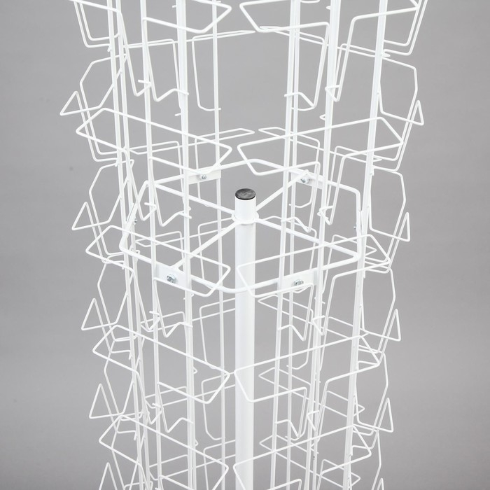 Стойка-вертушка для открыток, напольная, 60 карманов А5, цвет белый