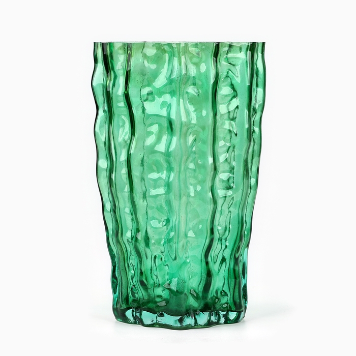 Ваза для цветов &laquo;Марбл грин&raquo; из зеленого стекла 23&times;15&times;9 см