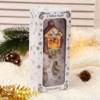 Ёлочное украшение "Часы с шишками" 22 см Ёлочное украшение "Часы с шишками" 22 см