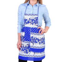 Фартук &laquo;Гжель&raquo;, сувенирный, с карманом и полотенцем