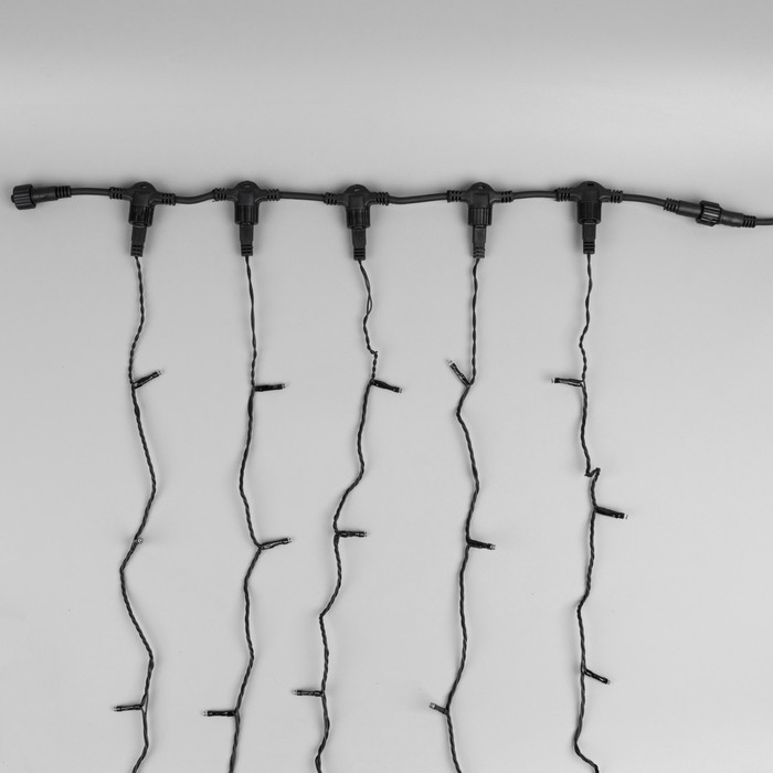 Гирлянда «Клип-лайт» 5 нитей по 20 м, IP44, УМС, тёмная нить, 665 LED, свечение тёплое белое, мерцание всех светодиодов, 24 В Гирлянда «Клип-лайт» 5 нитей по 20 м, IP44, УМС, тёмная нить, 665 LED, свечение тёплое белое, мерцание всех светодиодов, 24 В