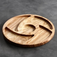 Менажница деревянная "Круглая", с разделочной доской, d=30 см, массив ясеня Менажница деревянная "Круглая", с разделочной доской, d=30 см, массив ясеня