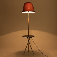 Торшер "Патрисиа" 1х15Вт Е27 со столиком хром/коричневый 40х40х157см Торшер "Патрисиа" 1х15Вт Е27 со столиком хром/коричневый 40х40х157см