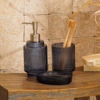 Аксессуары для ванной SL Home, 3 предмета: дозатор, мыльница, стакан Аксессуары для ванной SL Home, 3 предмета: дозатор, мыльница, стакан