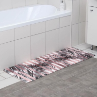 Коврик для ванной Доляна &laquo;Тень&raquo;, 45&times;120 см, цвет чёрно-бежевый