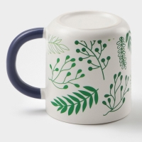 Кружка керамическая с ложкой «Гербарий», 350 мл, цвет белый Кружка керамическая с ложкой «Гербарий», 350 мл, цвет белый