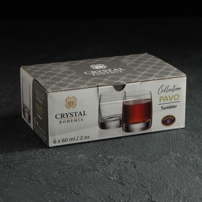 Набор стопок Pavo, стеклянный, 60 мл, 6 шт