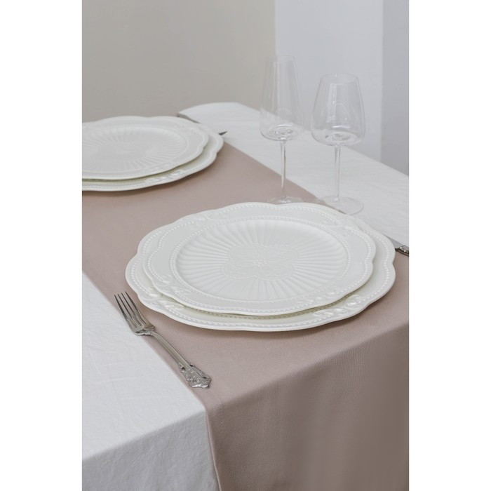 Тарелка фарфоровая Magistro «Этюд», d=20 см, цвет белый Тарелка фарфоровая Magistro «Этюд», d=20 см, цвет белый