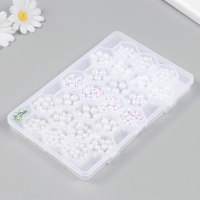 Бусины в шкатулке "Жемчуг и буковки" 24 деления 20х13х1,8 см