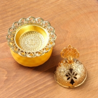 Курильница для благовоний порошковых и конусов "Мешочек", желтый, 10,5х6,9 см Курильница для благовоний порошковых и конусов "Мешочек", желтый, 10,5х6,9 см