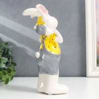 Сувенир керамика "Зайка на плечах у папы" жёлтый, 10х9,5х21 см Сувенир керамика "Зайка на плечах у папы" жёлтый, 10х9,5х21 см