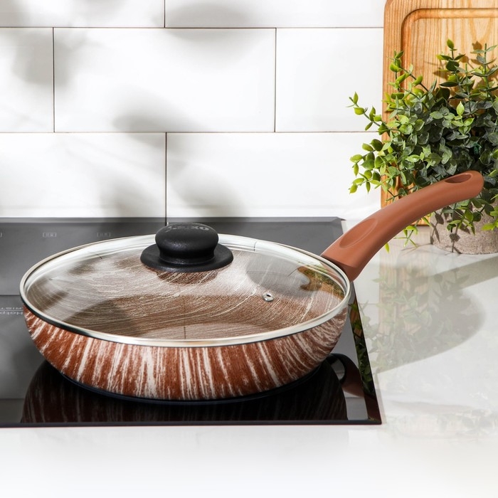 Сковорода глубокая Kantry, d=26 см, пластиковая ручка, антипригарное покрытие, цвет коричневый Сковорода глубокая Kantry, d=26 см, пластиковая ручка, антипригарное покрытие, цвет коричневый