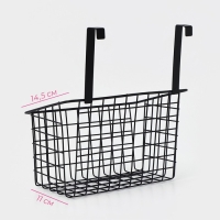 Корзина подвесная на шкаф или дверцу Доляна, 26&times;13,5&times;17 см, цвет чёрный