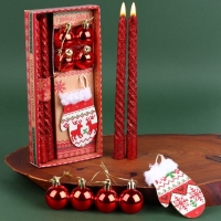 Новогодние витые свечи с декором «Новый год: Чудес в Новом году!», на Новый Год, набор Новогодние витые свечи с декором «Новый год: Чудес в Новом году!», на Новый Год, набор