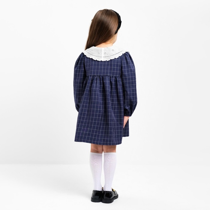 Платье детское с воротником KAFTAN, р.34 (122-128 см), синий