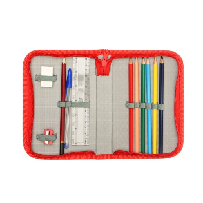 Пенал школьный Пенал школьный "Котики", 13 х 19,5 см, на молнии, 1 секция, с наполнением, ткань