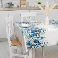 Клеёнка на стол Доляна «Синие розы», на тканевой основе, рулон 20 метров, ширина 137 см, общая толщина 0,22 мм, цвет синий Клеёнка на стол Доляна «Синие розы», на тканевой основе, рулон 20 метров, ширина 137 см, общая толщина 0,22 мм, цвет синий