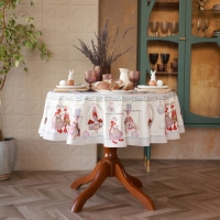 Скатерть "Этель" Пасхальные Тильды d=215 см, 100% хл, саржа 190 гр/м2
