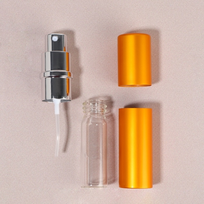 Флакон для парфюма, с распылителем, 10 мл, цвет золотистый