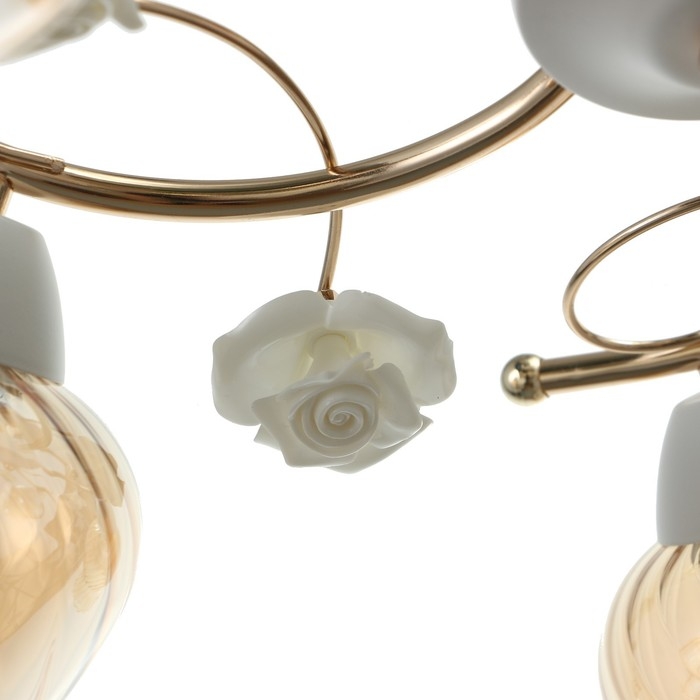 Люстра "Молла" 5хЕ27 40Вт бело-золотой 56х56х25 см BayerLux