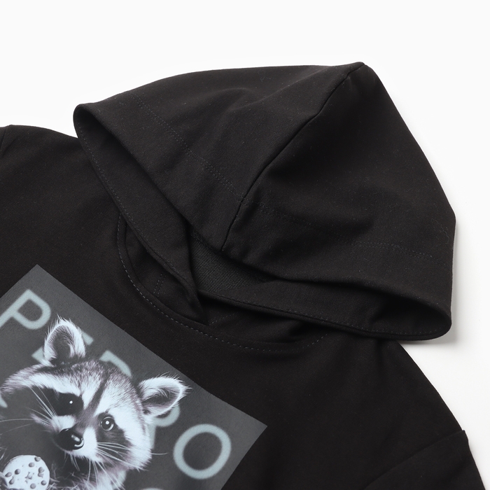 Толстовка детская MINAKU: Exclusive print, цвет чёрный, рост 128 см