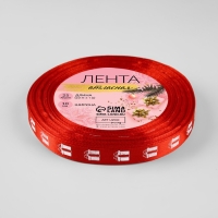 Новый год! Лента атласная &laquo;Подарки&raquo;, 10 мм, 23 &plusmn; 1 м, цвет красный №26