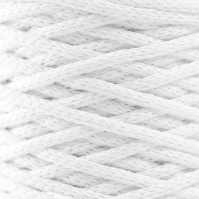 Шнур для вязания без сердечника 70% хлопок, 30% полиэстер ширина 3мм 100м/160&plusmn;10гр (101)